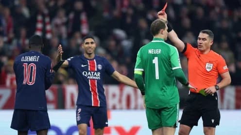 Dembele’s Red Card Hinders PSG’s Champions League Hopes